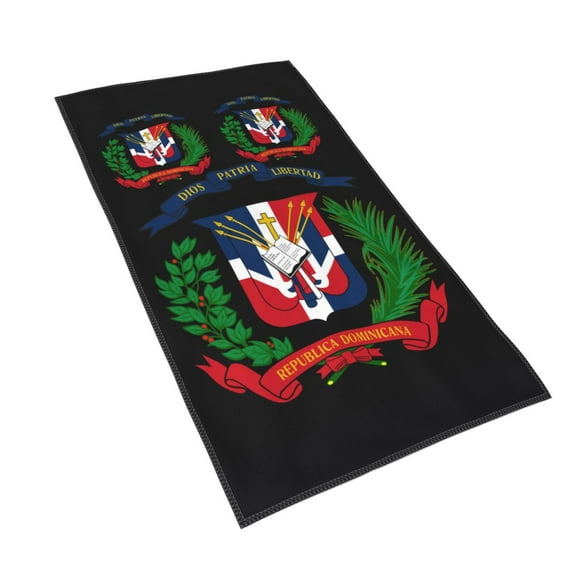 Hand Towels Coat Of Arms Of The Dominican Republic Bath Shower Towels Fingertip Kitchen Dish Guest Towel 15.7 X 27.5 In