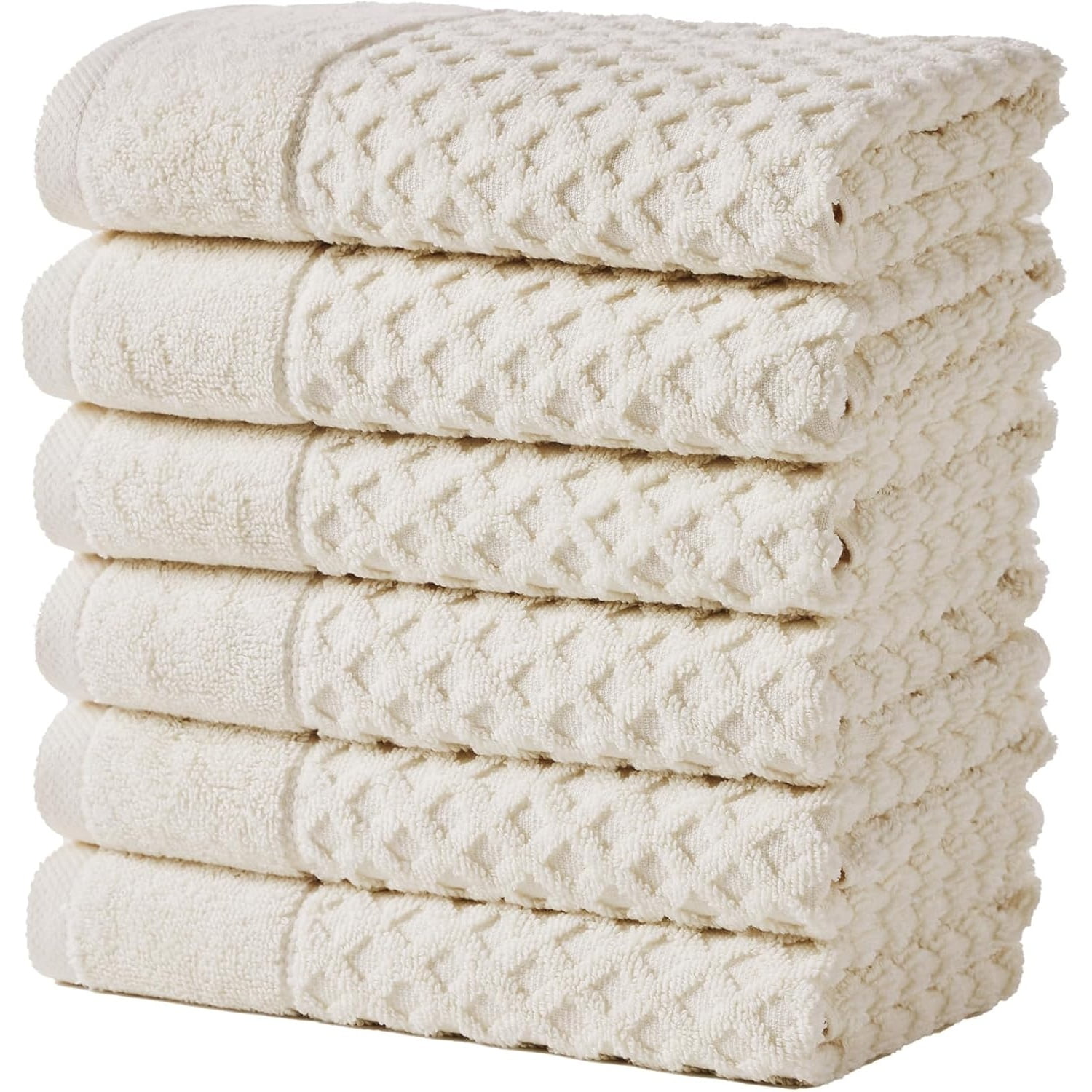 Hand Towels -   Cotton 6 Pack 26x16 Hand Towel Set - Absorbent, Durable, Quick-Dry Towels for Bathroom (Oatmeal)