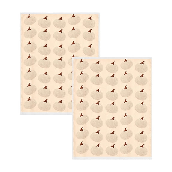 Hand Towels Fall Pumpkin Thanksgiving Bathroom Decorative Towels for Drying, Cleaning, Cooking, Holiday (2pcs)