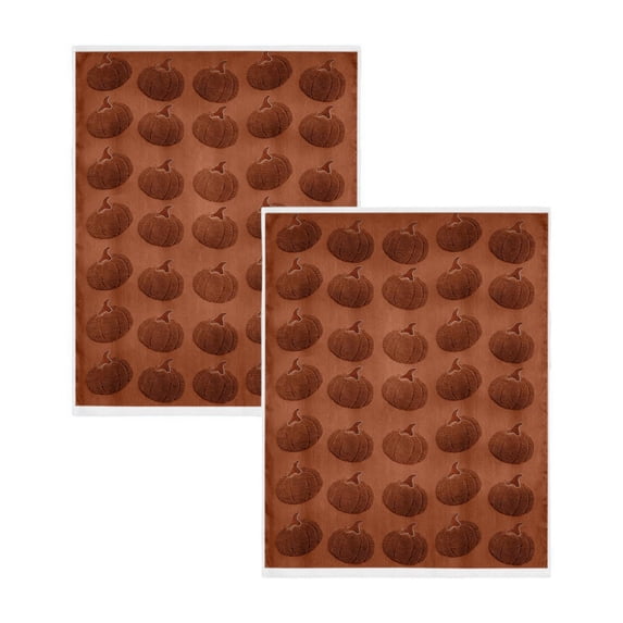 Hand Towels Fall Pumpkin Thanksgiving Bathroom Decorative Towels for Drying, Cleaning, Cooking, Holiday (2pcs)