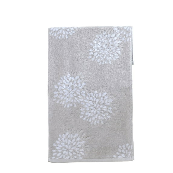 Hand Towels Hydrangea Floral Pattern Cotton Absorbent Soft Decorative Towel for Bathroom 13.8 x 29.5 Inch (Grey)