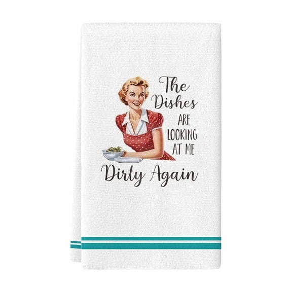 Hand Towels for Kitchen,Kitchen Cloth,Funny Kitchen Towels Cute Dish Towel Kitchen Wacky Hand Towels Decorative Tea Towels with Sayings for Absorbent Wacky Kitchen Decor with Hanging(B)