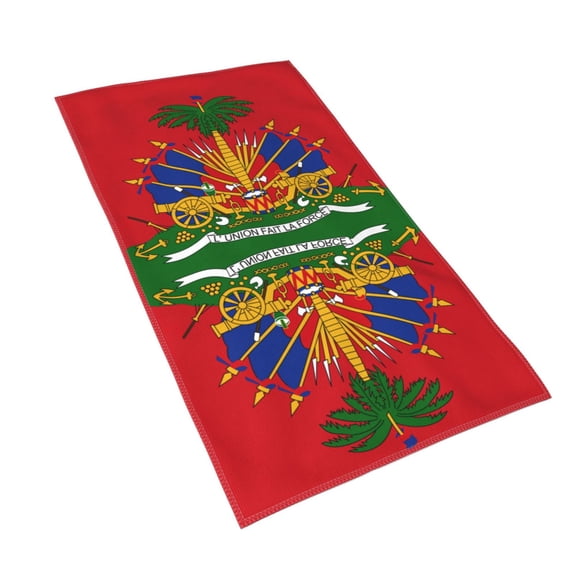 Hand Towels Red Coat Of Arms Of Haiti Bath Shower Towels Fingertip Kitchen Dish Guest Towel 15.7 X 27.5 In