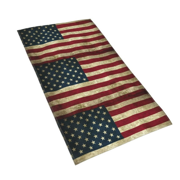 Hand Towels Retro Us America Flag Bath Shower Towels Fingertip Kitchen Dish Guest Towel 15.7 X 27.5 In