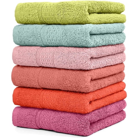Zhao.Fu Hand Towels Set, 100% Cotton Quick Dry Soft Hand Shower Towels Pink Set