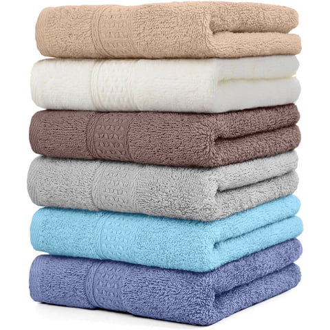 Zhao.Fu Hand Towels Set, 100% Cotton Quick Dry Soft Hand Shower Towels brown Set