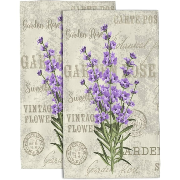 Hand Towels Set of 2 Lavender Hand Towels for Bathroom Soft Absorbent Decorative Hand Bath Towels Dish Towels for Kitchen Sports Gym Yoga Home Decor 14 x 28 in