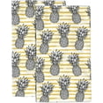 thumbnail image 1 of Hand Towels Set of 2 Pineapple Hand Towels for Bathroom Soft Absorbent Decorative Hand Bath Towels Dish Towels for Kitchen Sports Gym Yoga Home Decor 14 x 28 in, 1 of 6