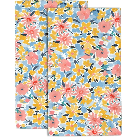 Hand Towels Set of 2 Wildflowers Hand Towels for Bathroom Soft Absorbent Decorative Hand Bath Towels Dish Towels for Kitchen Sports Gym Yoga Home Decor 14 x 28 in