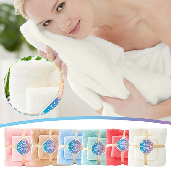 Hand Towels Skegnu Cotton 2 In 1 Bath Towel And Face Towel Soft-Bath Towels Set OF Towels for Bathroom