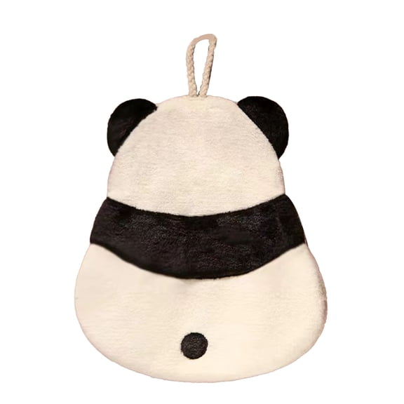 Hand Towels in Cute Animals Shapes, Soft Washcloth Coral Velvet Hand Towels with Hanging Loop for Bathroom, Kitchen, Fast Drying (Panda)