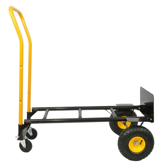 Hand Truck Dolly 2 Wheel Dolly Cart And 4 Wheel Push Cart With Swivel Wheels 330 LBS Capacity Heavy-Duty Luggage Trolley Cart For Moving Warehouse Garden Grocery