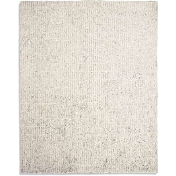 Hand-Tufted 100% New Zealand Wool Area Rug | Modern Grid Pattern Carpet for Living Room, Bedroom, & Home Décor (Cream_6X9)