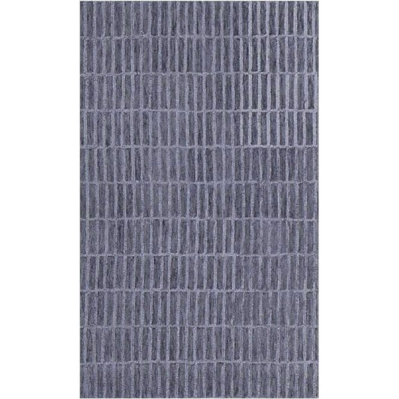 Eclatique Hand Tufted Wool Area Rug 4 x 6 ft Dark Gray Grid Pattern 100% New Zealand Wool Indoor Carpetc Carpet for Living Room, Bedroom & Home Decor