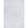 thumbnail image 1 of Hand-Tufted Pale Blue Modern Grid Area Rug, 4X6, 100% New Zealand Wool, 1 of 5