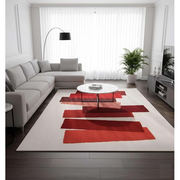 Modern Hand-Tufted Multicolor Geometric Area Rug 6×9 ft, 100% New Zealand Wool