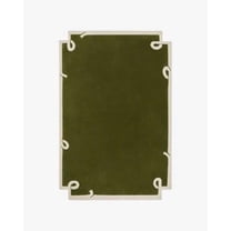 ELYSSIA DECOR HOME Area Rug, Hand-Tufted 100% New Zealand Wool, 4 ft x 6 ft, Modern Solid Style, Green, Soft & Durable Indoor Rug