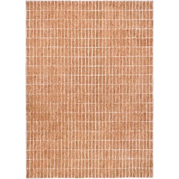 Hand-Tufted 100% Wool Area Rug – Unique Modern Geometric Grid Pattern, Soft Plush Textured Carpet for Living Room, Bedroom, Dining Room & Entryway (Gold, 3' x 5' (Rectangular))