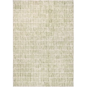 LoopCut LOOPCUT Geometric Grid Pattern Hand-Tufted Green Runner Rugs, 2'6" x 8', Handmade