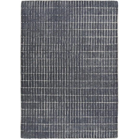 Hand-Tufted 100% Wool Area Rug – Unique Modern Geometric Grid Pattern, Soft Plush Textured Carpet for Living Room, Bedroom, Dining Room & Entryway (Smoke, 2'6" x 8' (Runner))