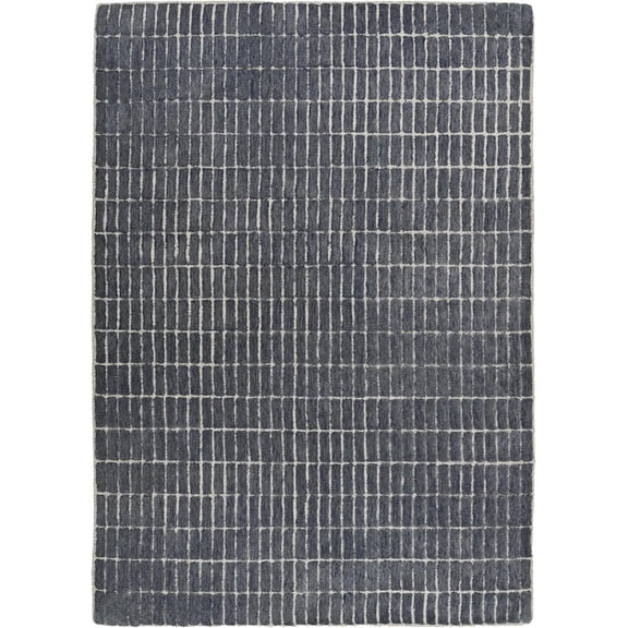 Hand-Tufted 100% Wool Area Rug – Unique Modern Geometric Grid Pattern, Soft Plush Textured Carpet for Living Room, Bedroom, Dining Room & Entryway (Smoke, 7' x 9' (Rectangular))