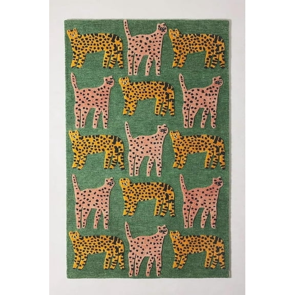 Hand-Tufted Animal Print Wool Area Rug – Catwalk Design | Avyay Rugs | 4x6 ft | Living Room
