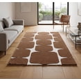 Block Pattern Area Rug Hand Tufted Brown Geometric Blocks Patterned Wool Area Rug for Living ...