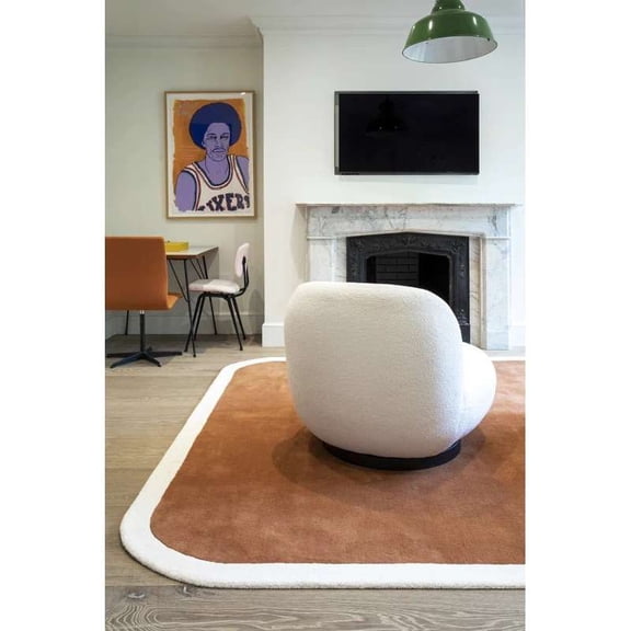 Modern Rug Tufted Bronze Solid Print Area Rug, 4 x 6, Non-Slip