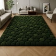 Patterned Wool Runner Rugs Hand Tufted Dark Green Moss Pebble Patterned Wool Area Rug for Living ...