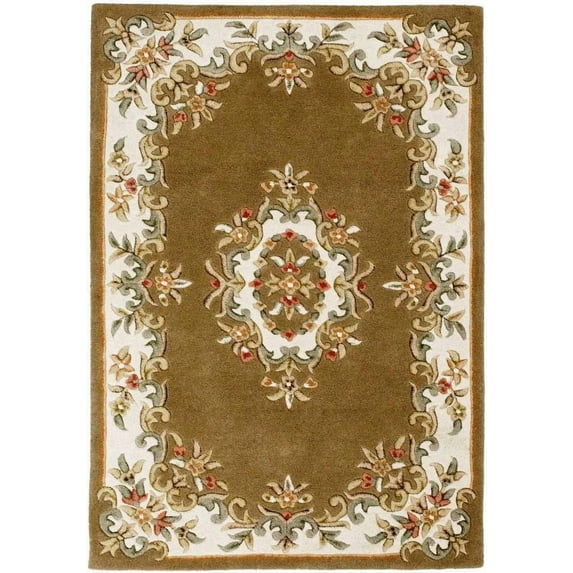 Eclatique Rug Traditional Tufted Beige Floral Area Rug, 10 x 14, Non-Slip Backing