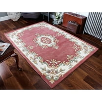 Eclatique Rug Traditional Tufted Pink Floral Area Rug, 4 x 6, Non-Slip Backing