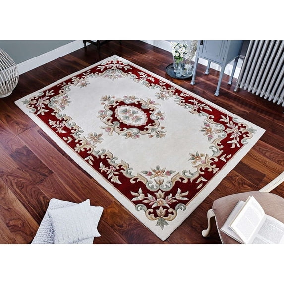 Hand-Tufted Floral 100% New Zealand Wool Area Rug | Luxury Carpet for Living Room, Bedroom & Home Décor(Off-White_10X14)