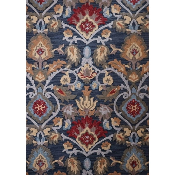 Hand-Tufted Floral Loop Wool Area Rug – Thick, Durable & Soft | Avyay Rugs – 5' x 8' – Modern Design for Living Room, Bedroom & Office