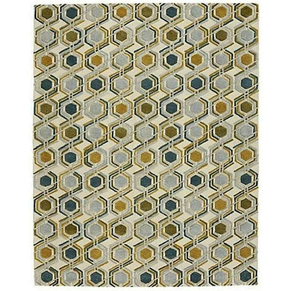 Hand-Tufted Geometric Hexagon Wool Area Rug | 100% New Zealand Wool Modern Carpet for Living Room, Bedroom & Home Décor(Multicolor_6X9)