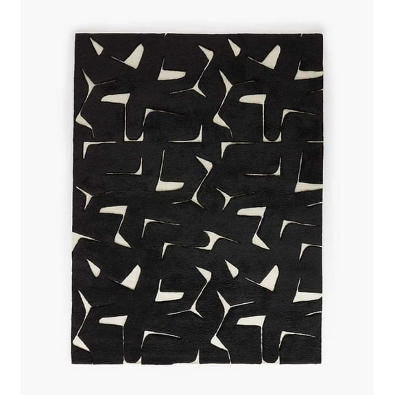 Modern Rug Hand-Tufted Geometric White Area Rug, 10 x 14