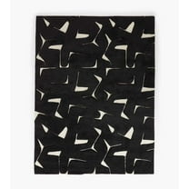Eclatique Rug Modern Hand Tufted Geometric Area Rug Black and White New Zealand Wool 4 x 6 ft