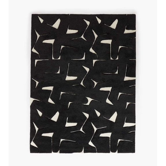 Eclatique Rug Modern Hand Tufted Geometric Wool Area Rug, 5 x 8 ft, Non-Slip Backing, Indoor Floor Carpet