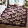 thumbnail image 1 of Hand-Tufted Gold & Wine Wool Rug (6 ft. x 9 ft.), 1 of 6