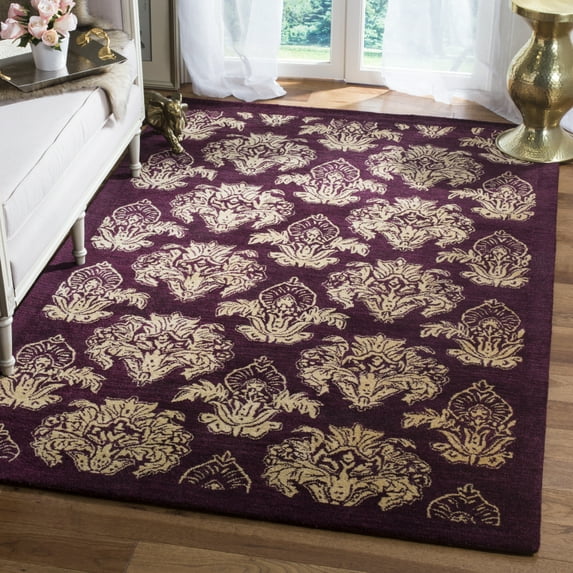 Hand-Tufted Gold & Wine Wool Rug (6 ft. x 9 ft.)