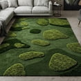 Two Texture Rug Hand Tufted Green Moss Landscape Multi Textured Wool Area Rug for ...