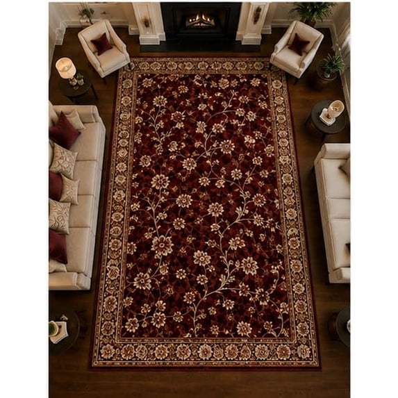 Round Rug Handmade Hand-Tufted Handmade Area Rug, Medium Pile Traditional Floral All-Over ...