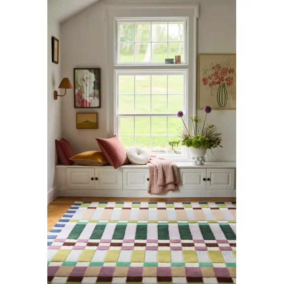 Artcore Hezton Hand Tufted Wool Area Rug – Modern Geometric Abstract – 8x10 ft