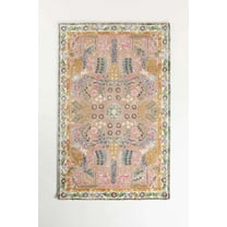 Hand-Tufted Indo-Persian Wool Area Rug | 100% New Zealand Wool Carpet for Living Room, Bedroom & Modern Décor(Dusty Rose & Off-White_4X6)