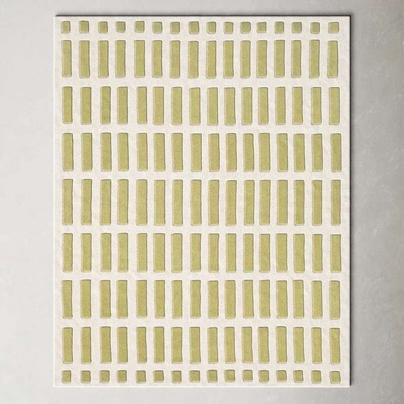 Eclatique Rug Jason Wu Rug Collection Modern Tufted Green Geometric Area Rug, 4 x 6, Non-Slip Backing