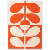 Eclatique Rug Modern Rug Modern Tufted Orange Giant Stem Area Rugs, 4' x 6', Non-Slip Backing