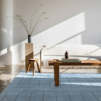 Hand Tufted Rug, Blue Carpet, 5x7 Rugs for Bedroom, Hallway, Woolen Rugs, Geometric Design