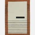 thumbnail image 1 of Hand-Tufted Solid Rug with Border And Striped – 7x10 – Warm Ivory Center, Brown Border, 1 of 3