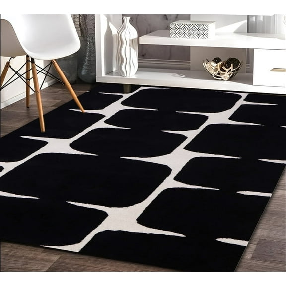 AVYAY RUGS Hand-Tufted Wool Area Rug, Modern Geometric Design, 9' x 12', Multiple Sizes, Living Room Décor