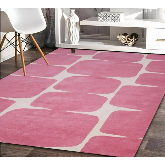 Avyay Rugs Modern Hand-Tufted Geometric Area Rug, 6' x 9', Soft & Luxurious