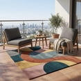 2x3 Rugs Color Blocks Hand-Tufted Wool Geometric Area Rug, Mid Century Modern Multi Color ...